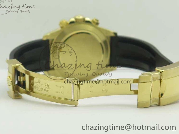 Daytona 1:1 Clone 116518 LN YG Dial Best Black ARF Rubber A4130 On Strap Super Edition 0303